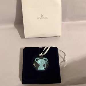 Swarovski Blue Crystal rat Ornament